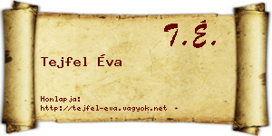 Tejfel Éva névjegykártya